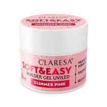 CLARESA STAVEBNÝ GÉL NA NECHTY SOFT&EASY GLIMMER PINK 90G