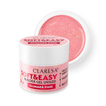 CLARESA STAVEBNÝ GÉL NA NECHTY SOFT&EASY GLIMMER PINK 12G
