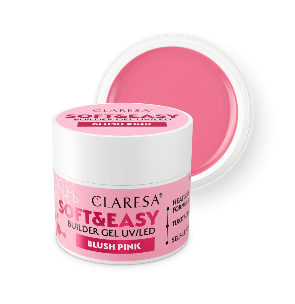 CLARESA STAVEBNÝ GÉL NA NECHTY SOFT&EASY BLUSH PINK 90G