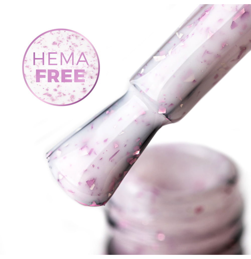 Molly Lac mliečna kaučuková báza s fialovými metalickými plátkami - Milk Purple 10g