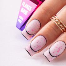 Molly Lac mliečna kaučuková báza s ružovými metalickými plátkami - Milk Pink 10g