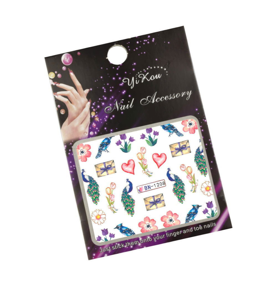 Vodonálepky s motívom páva BN-1208