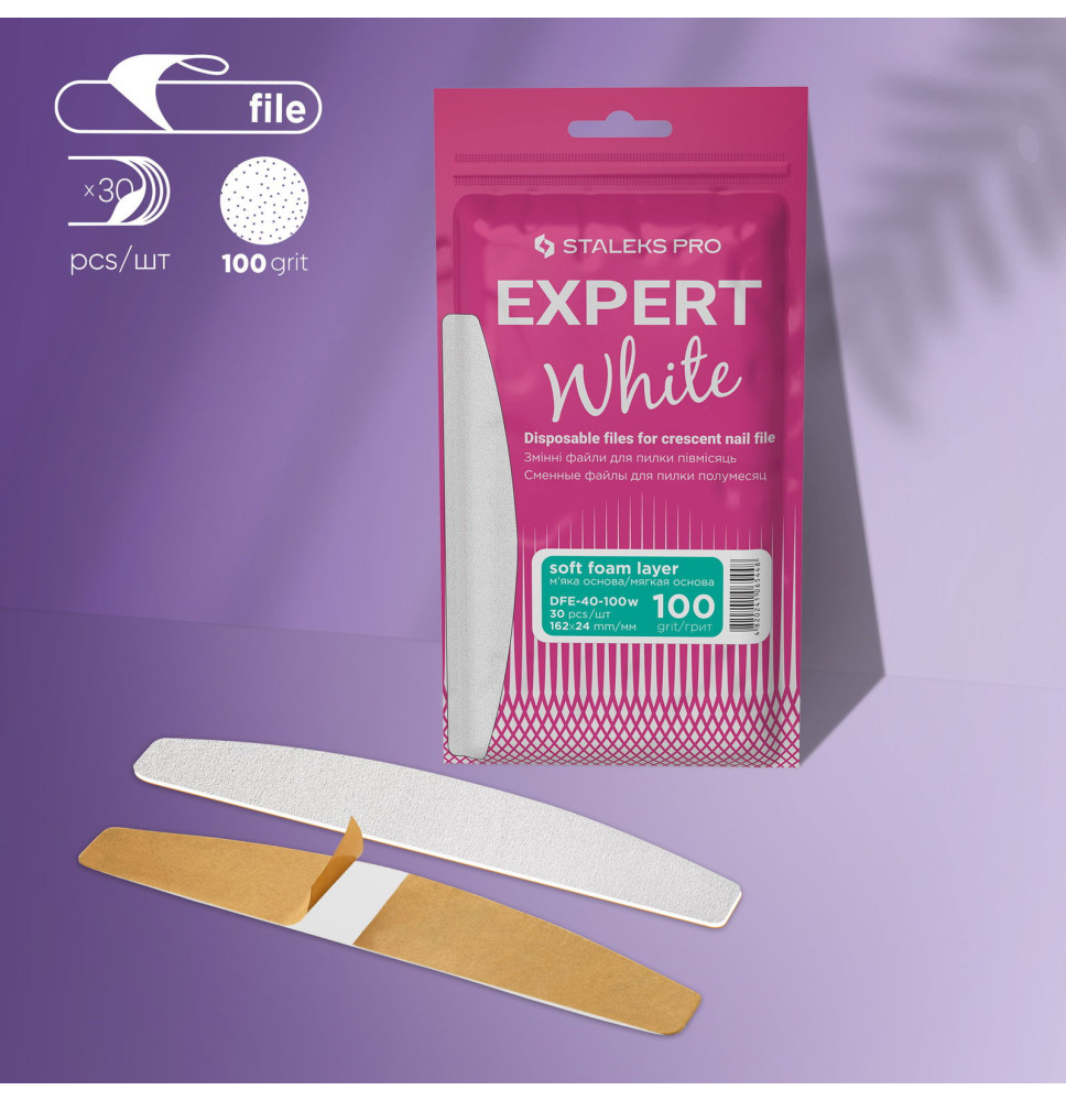 Staleks Expert jednorázové pilníky DFE-40-100 biele