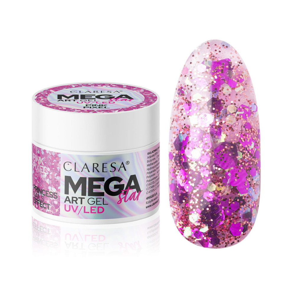 CLARESA Megastar nail art gél Pink Pixel 10g