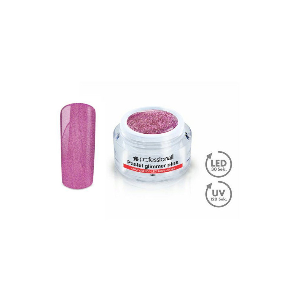 FAREBNÝ LED-UV GÉL 5ML PROFESSIONAIL PASTEL GLIMMER PINK