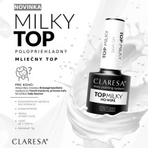 Gél lak CLARESA Top Milky No Wipe 5ml