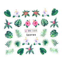 Vodonálepky s motívom listov a kvetov BN-1409