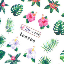 Vodonálepky s motívom listov a kvetov BN-1409