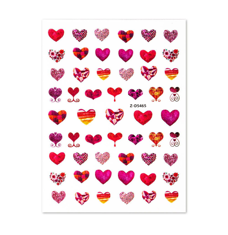Nálepky na nechty Srdiečka - Valentín D5465