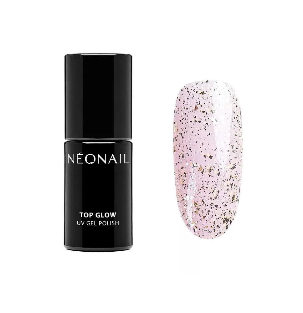 Gél lak Neonail Top Glow Gold Flakes 7,2 ml