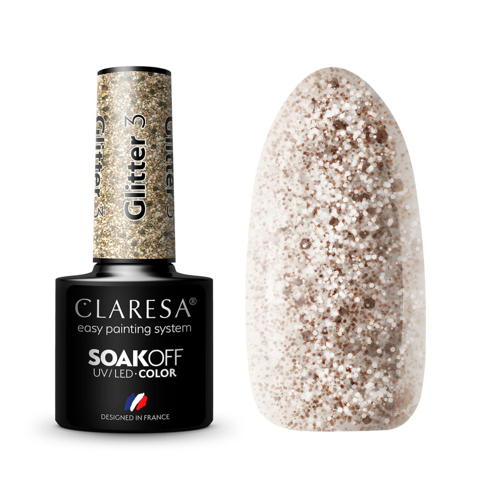 Gél lak CLARESA Glitter 3 5ml