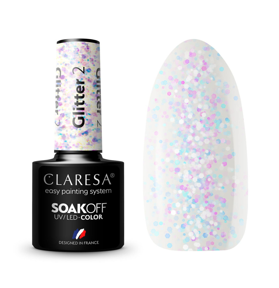 Gél lak CLARESA Glitter 2 5ml