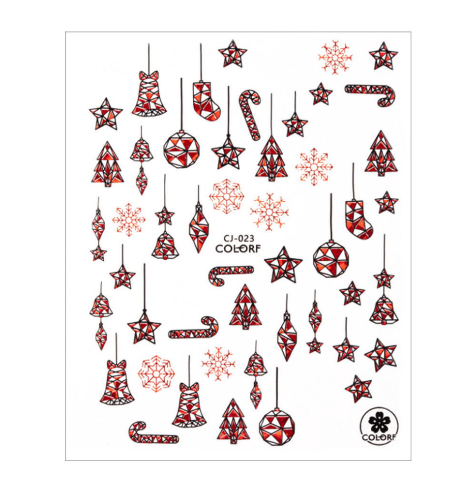 Nálepky na nechty vianočné CJ-023