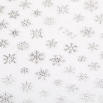 Nálepky na nechty vločky strieborné F282