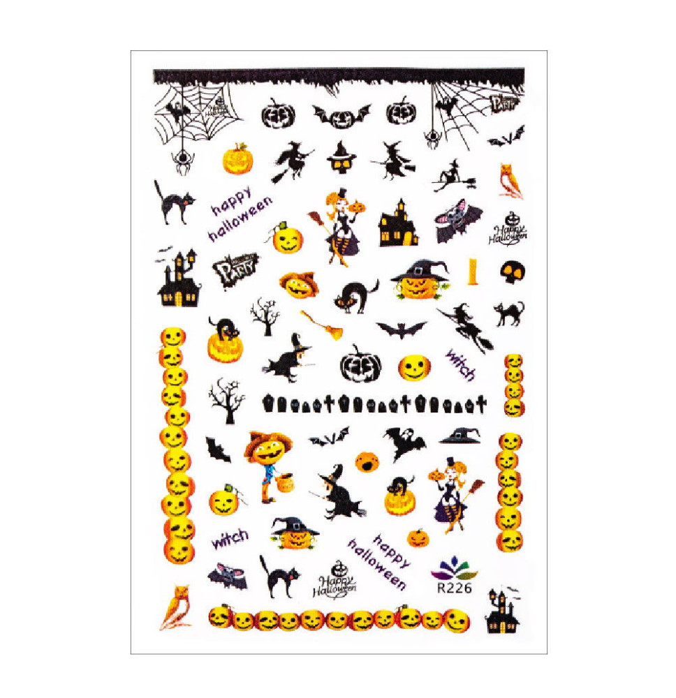 Nálepky na nechty Halloween R226