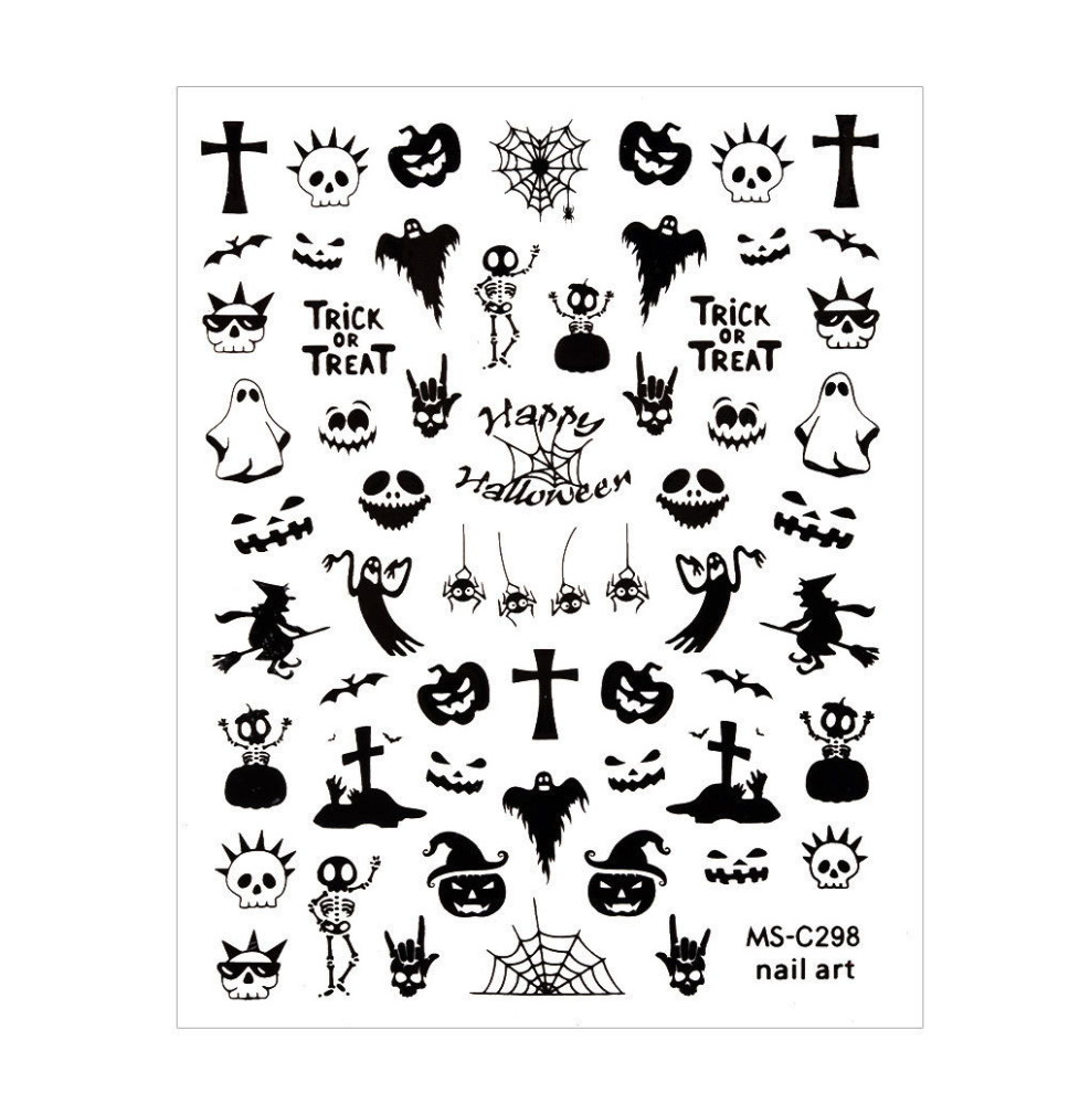 Nálepky na nechty Halloween MS-C298