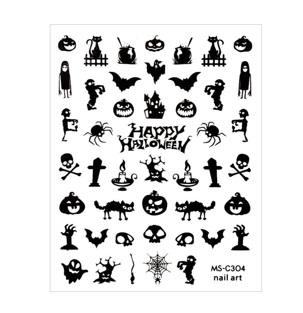 Nálepky na nechty Halloween MS-C304