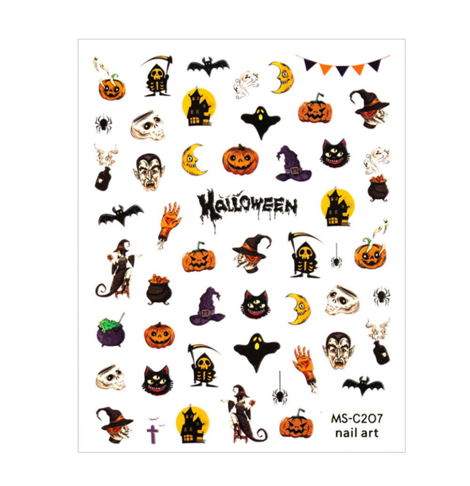Nálepky na nechty Halloween MS-C207