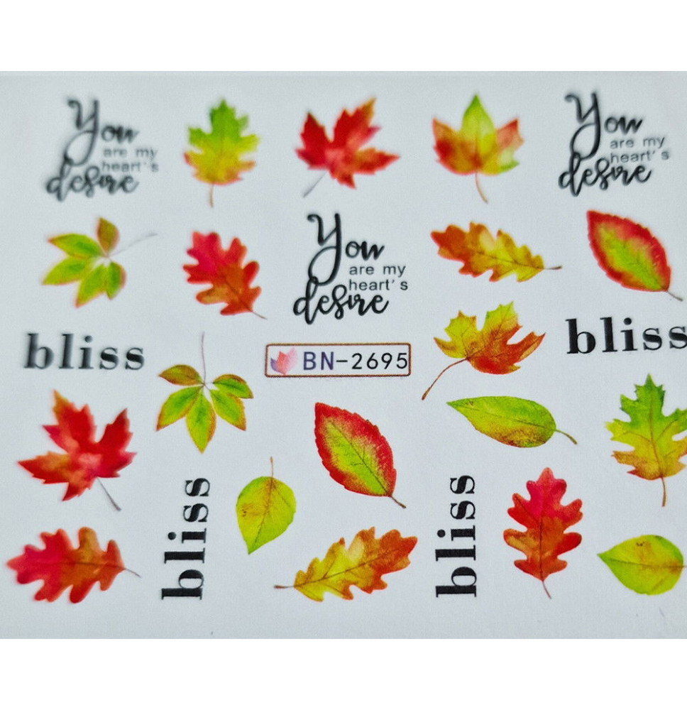 Vodonálepky na nechty jeseň BN-2695