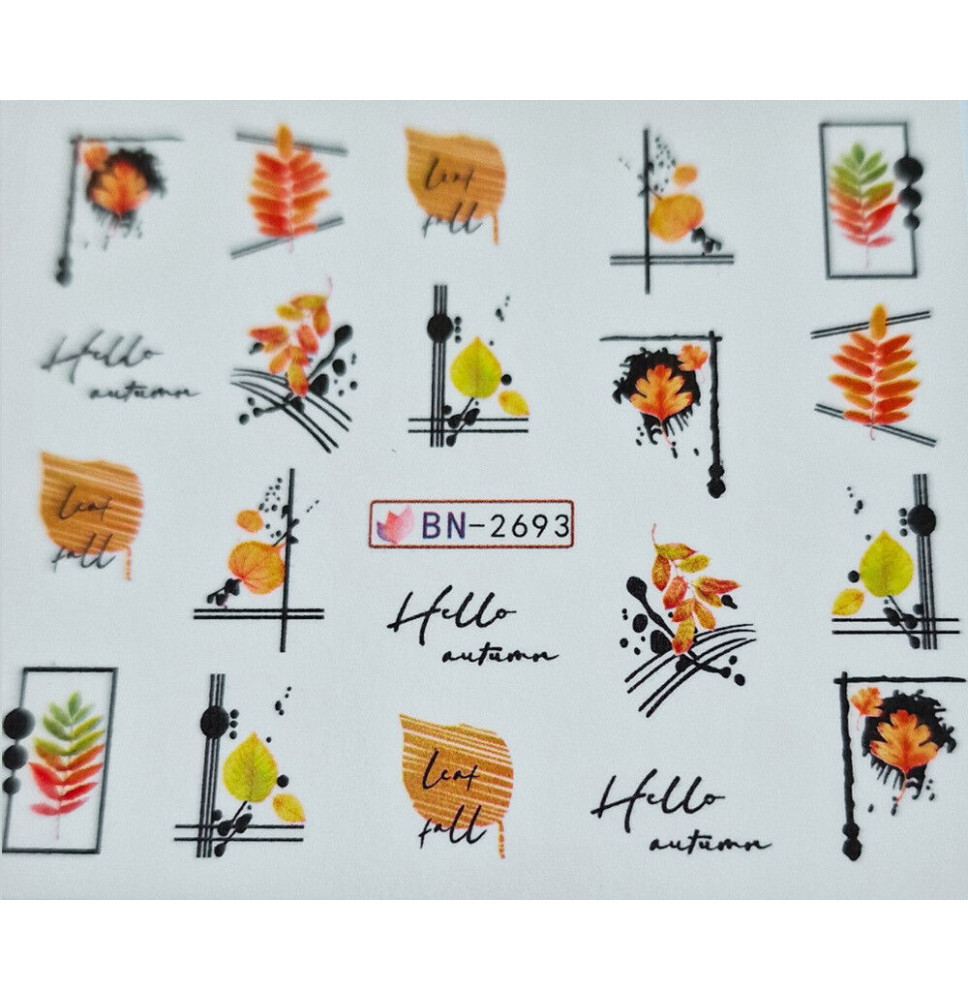 Vodonálepky na nechty jeseň BN-2693