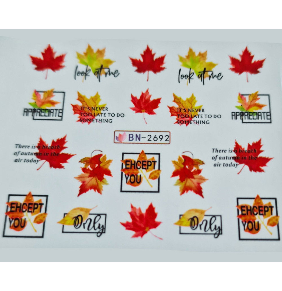 Vodonálepky na nechty jeseň BN-2692