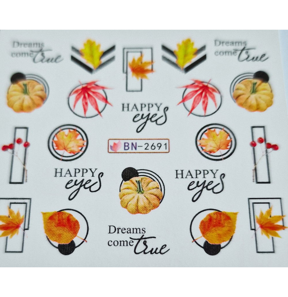 Vodonálepky na nechty jeseň BN-2691