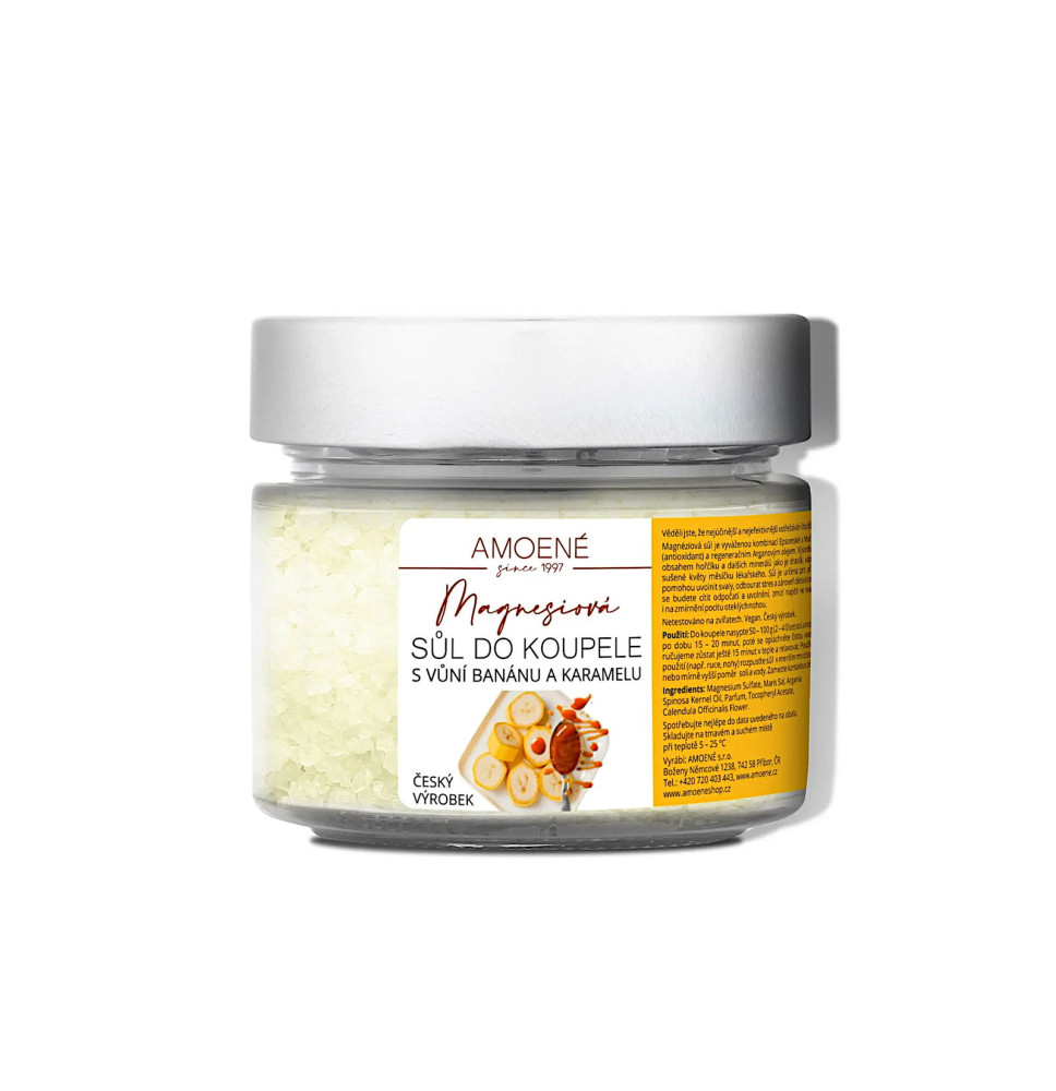 Amoene ® soľ do kúpeľa s vôňou banánu a karamelu 200g