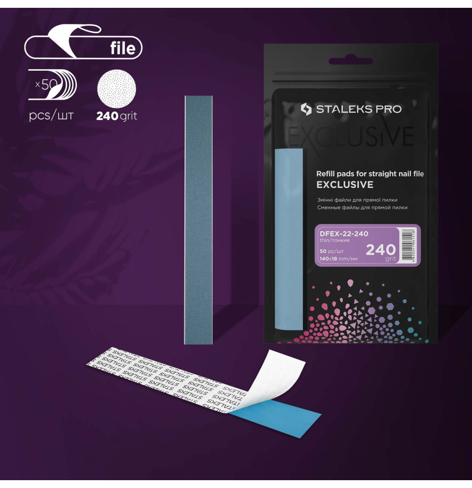 Náhradný brúsny papier STALEKS Exclusive rovný zrnitosť 240 50ks