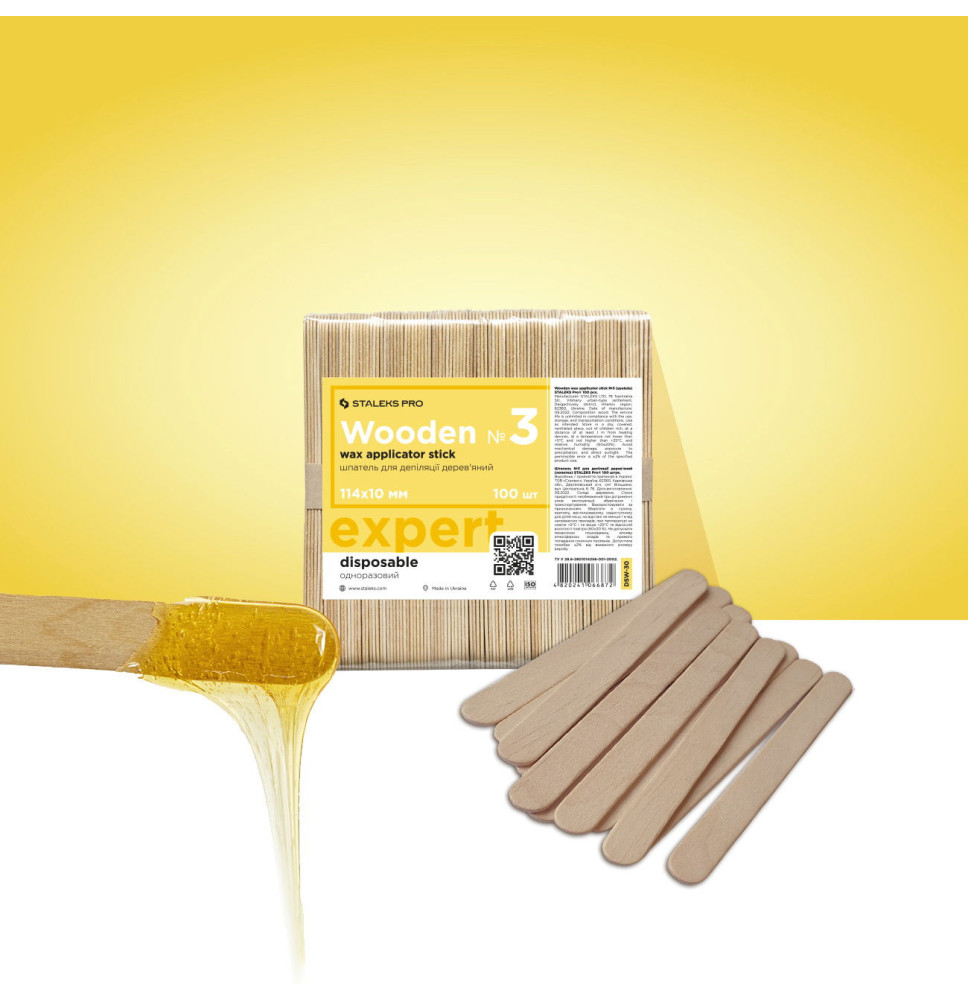 Malé drevené špachtle Staleks Pro Expert №3 (100 ks)