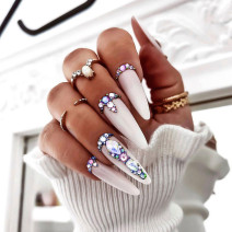 Zirkónové 3D diamanty nechty č.9 AB 20ks