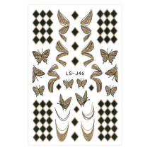 3d Nálepky na nechty glitrové zlaté LS-J46