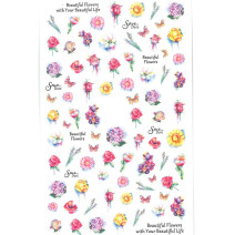 Nálepky na nechty kvety F648