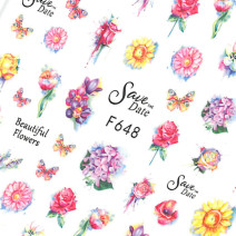 Nálepky na nechty kvety F648