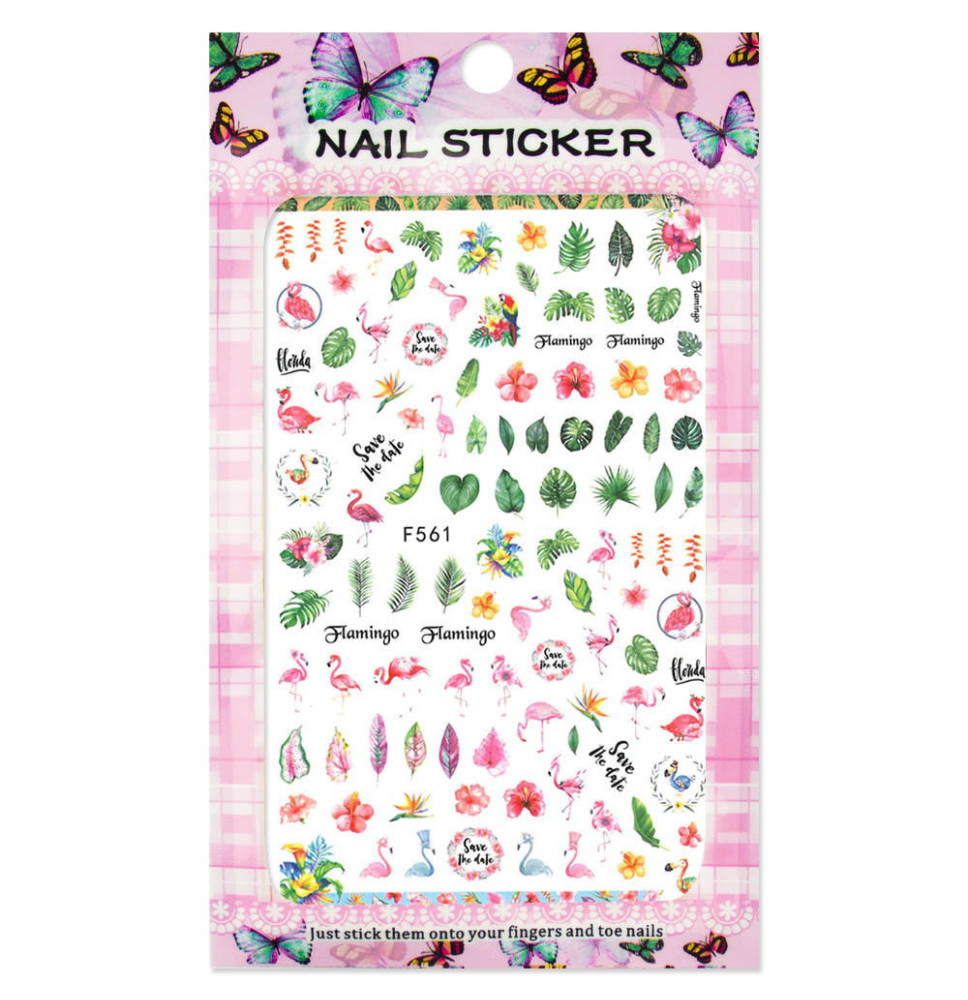 Vodonálepky na nechty Flamingo F61