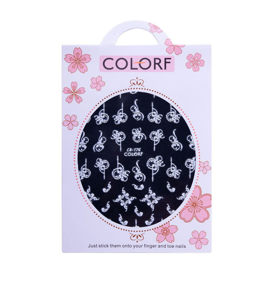 Nálepky na nechty tenké CB-176 biele
