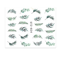 Vodonálepky na nechty papradie a lístky STZ-824