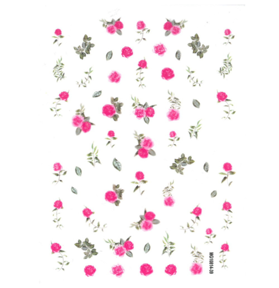 Nálepky na nechty veľké vzor - kvety 39