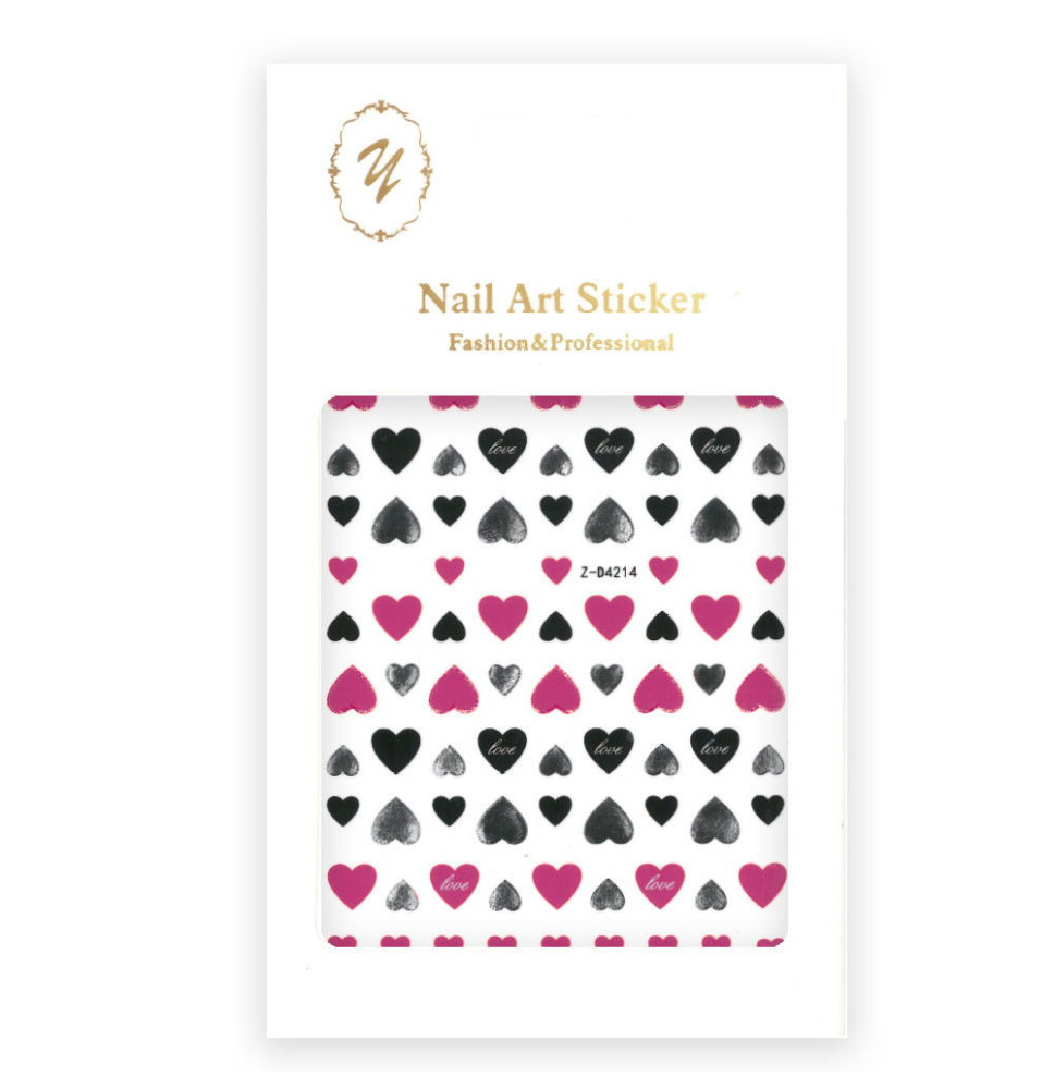 Nálepky na nechty srdiečka Z-D4214 Violet