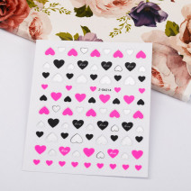 Nálepky na nechty srdiečka Z-D4214 Pink