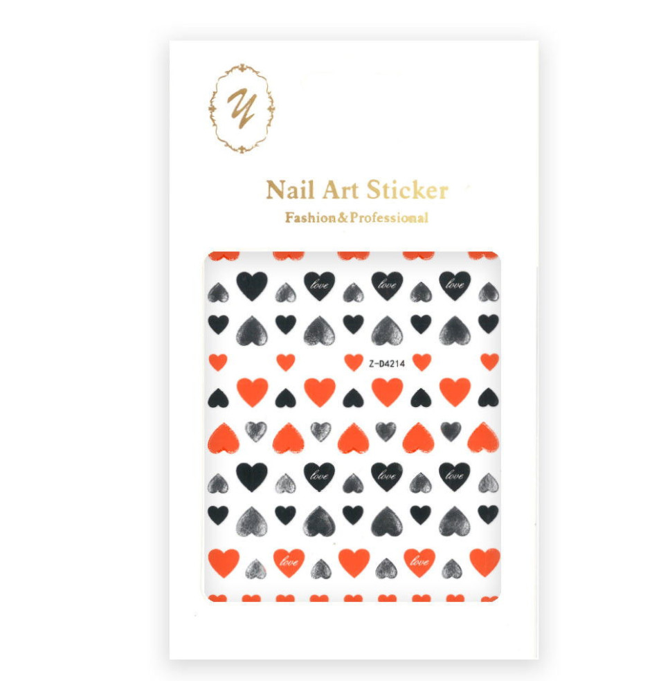 Nálepky na nechty srdiečka Z-D4214 Orange