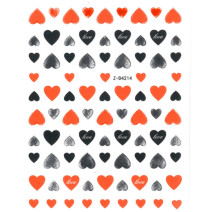 Nálepky na nechty srdiečka Z-D4214 Orange