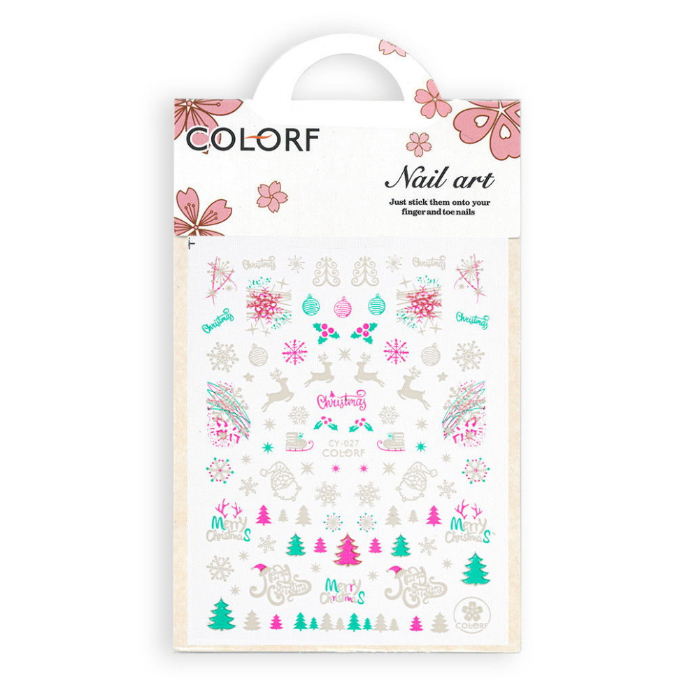 Vianočné nálepky na nechty CY-027