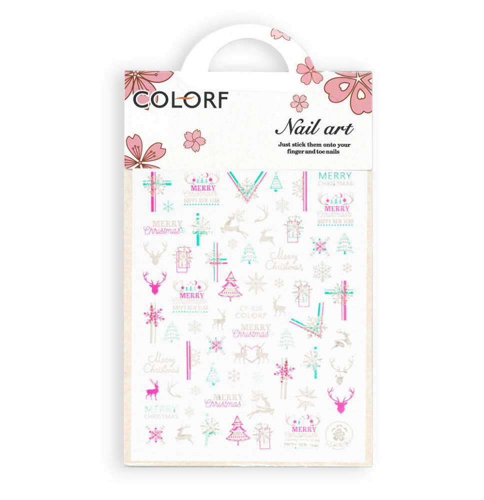 Vianočné nálepky na nechty CY-026