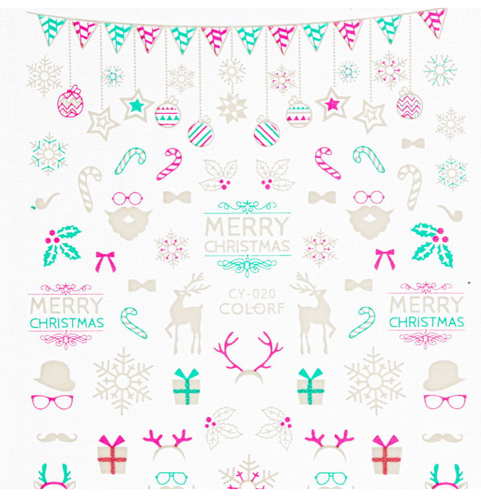 Vianočné nálepky na nechty CY-020