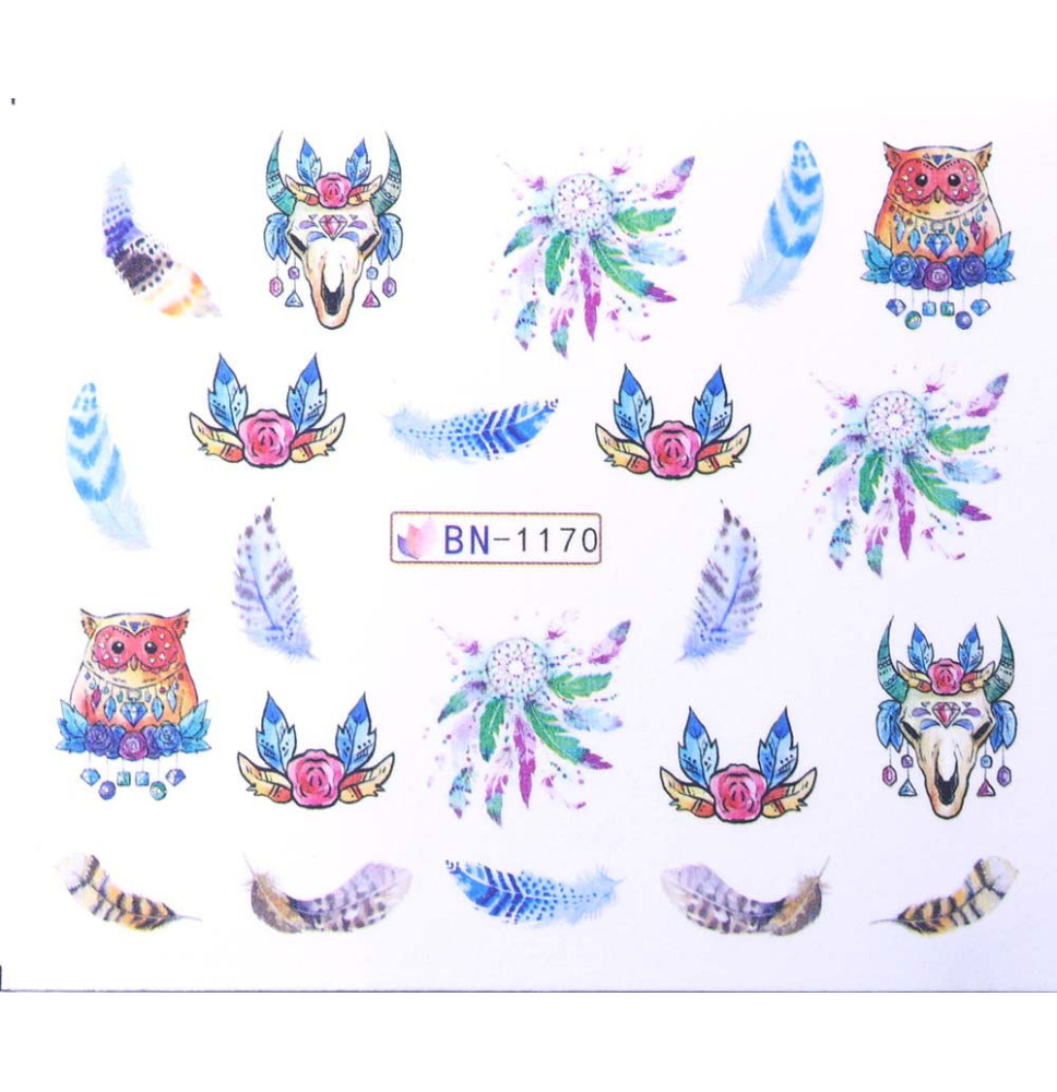 Vodonálepky s motívom pierok BN-1170