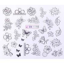 Vodonálepky s motívmi kvetov BN-1198