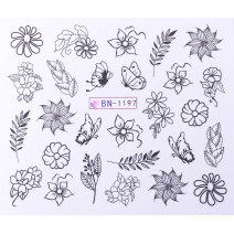 Vodonálepky s motívmi kvetov BN-1197