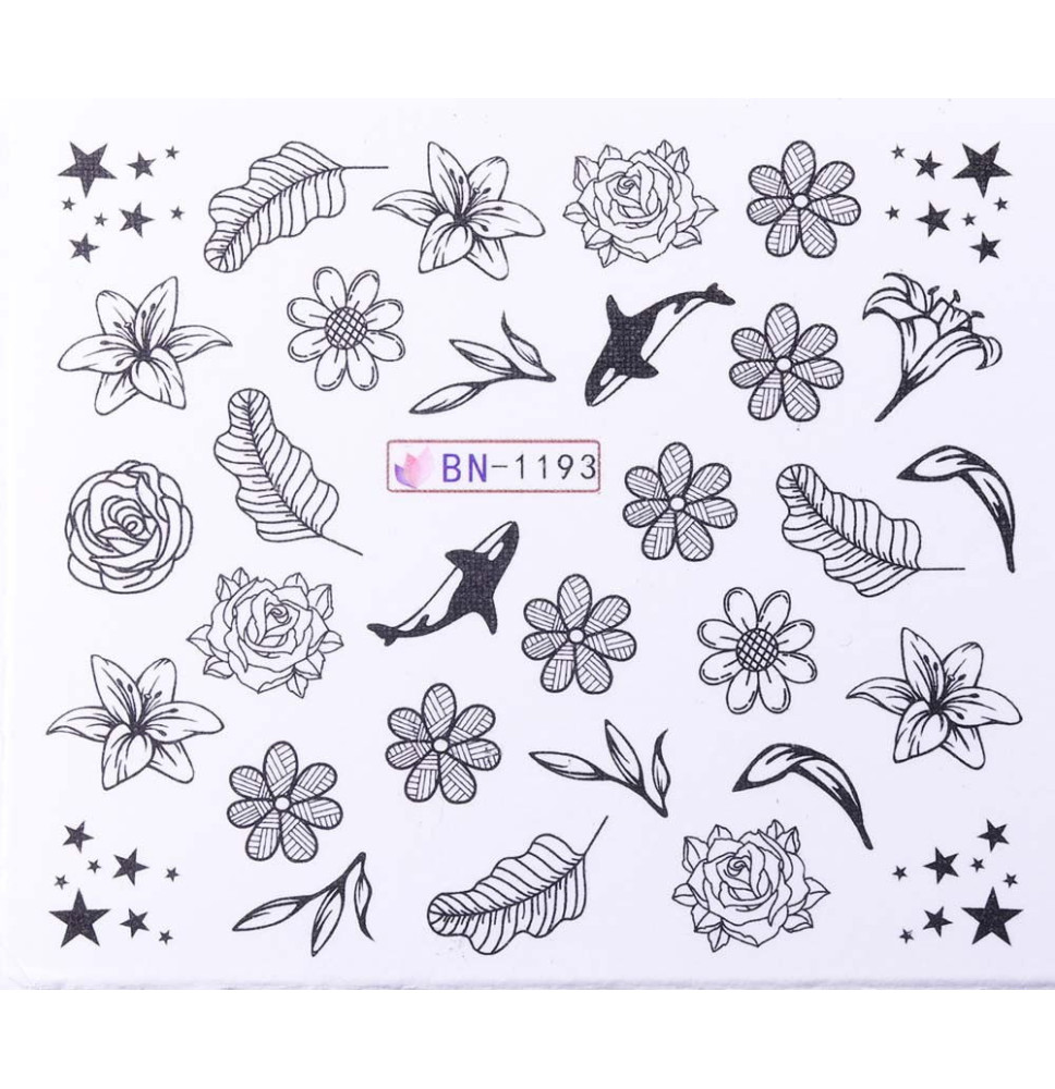 Vodonálepky s motívmi kvetov BN-1193