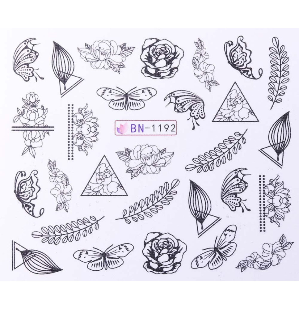 Vodonálepky s motívmi kvetov BN-1192