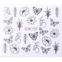 Vodonálepky s motívmi kvetov BN-1191